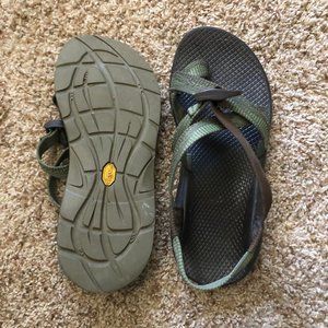 Green/brown Chacos size 8